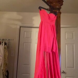 Pink strapless dress